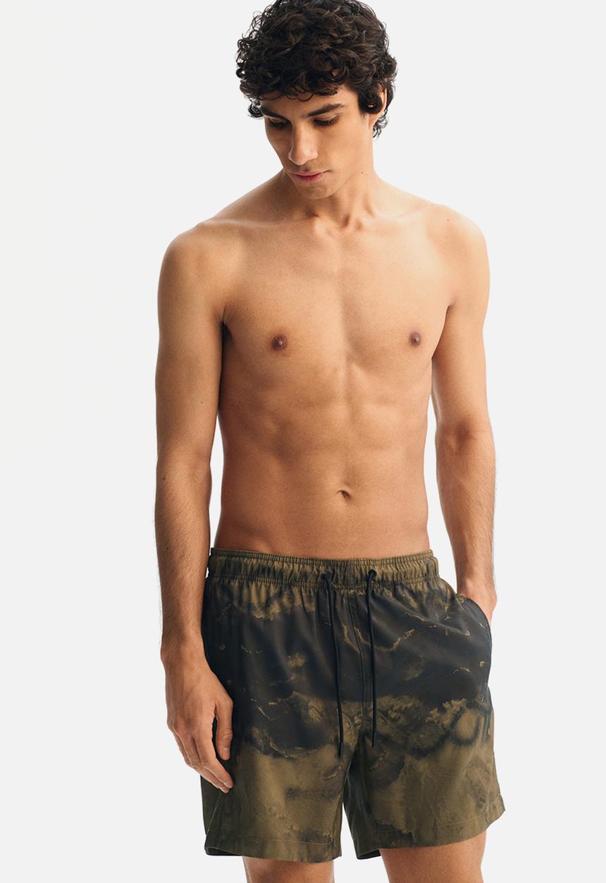 H&M - Swim shorts - khaki green/tie-dye