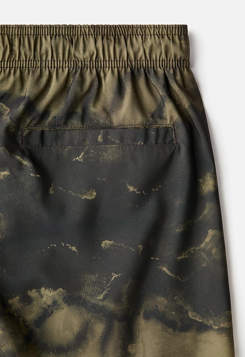 H&M - Swim shorts - khaki green/tie-dye
