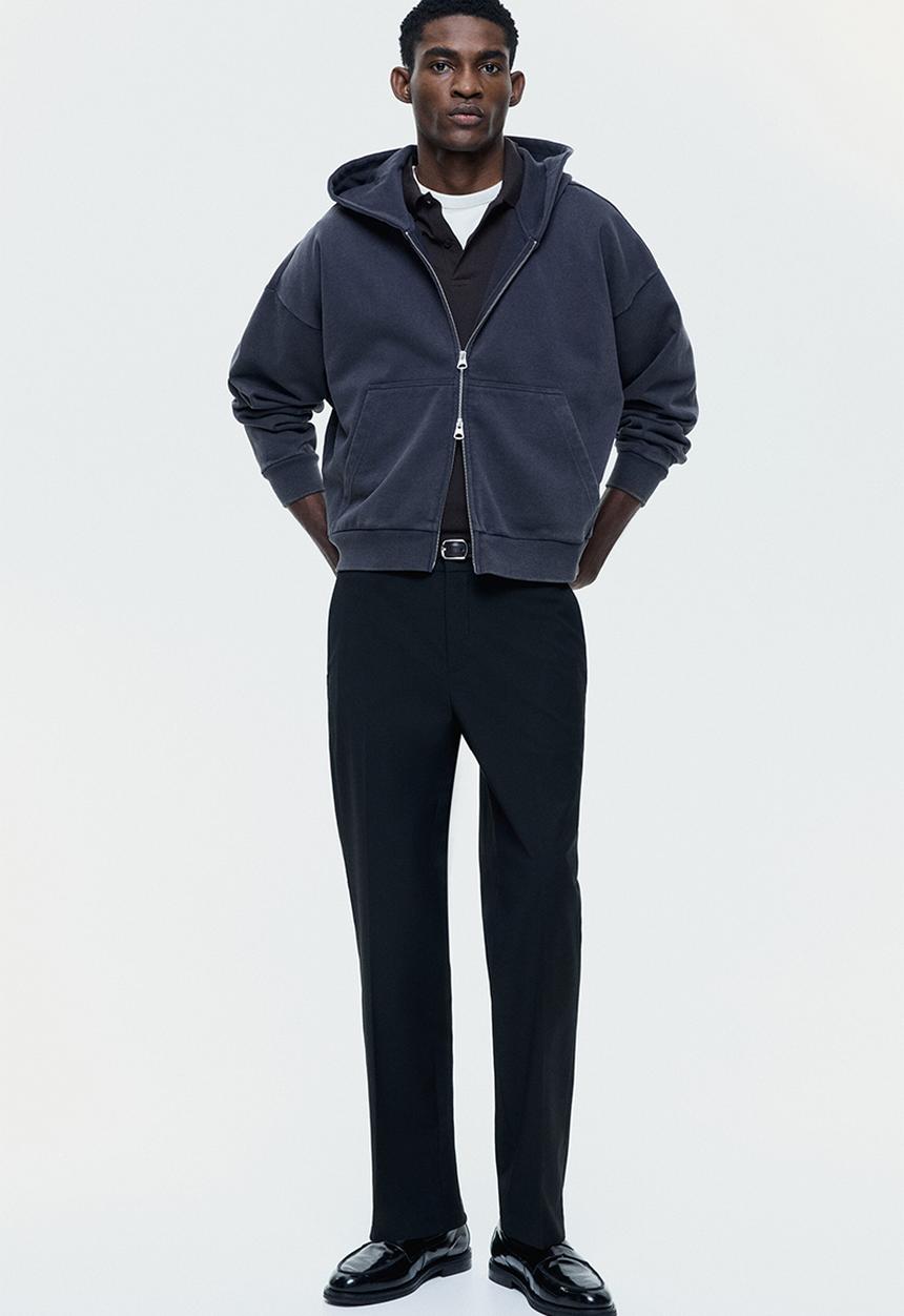 H&M - Regular fit tailored trousers - black