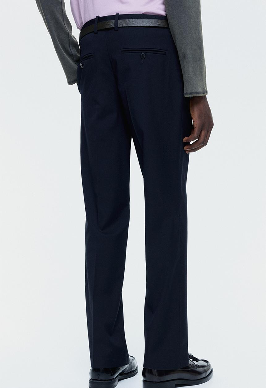 H&M - Regular fit tailored trousers - navy blue