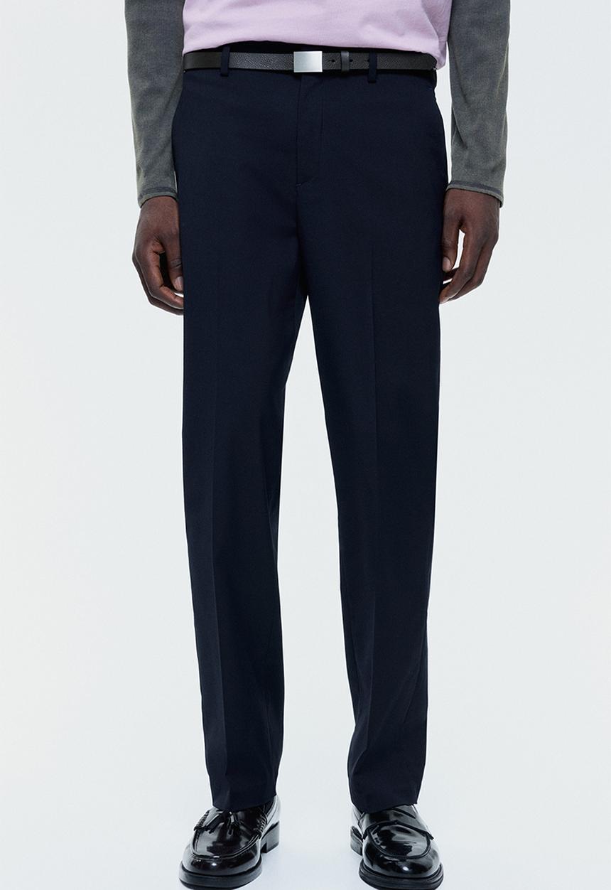 H&M - Regular fit tailored trousers - navy blue