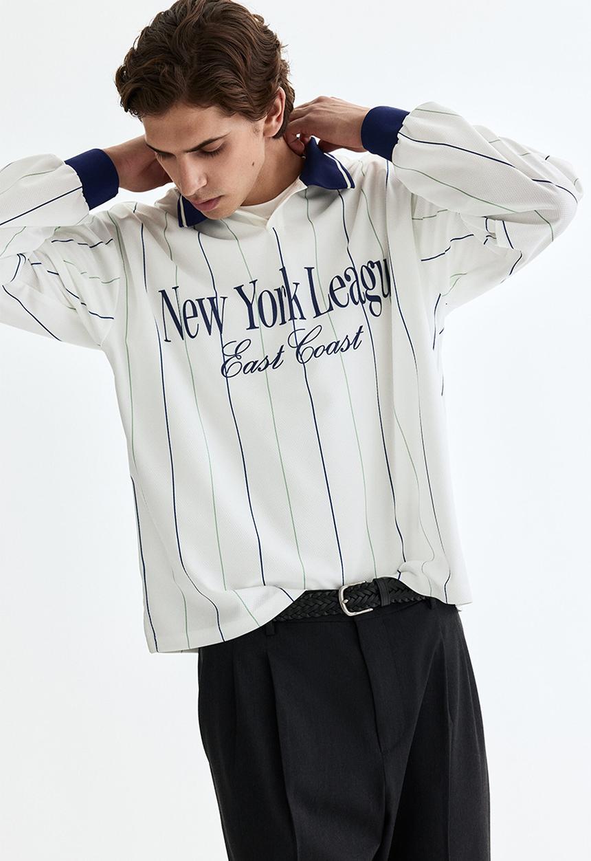 H&M - Loose fit football shirt - white/new york league