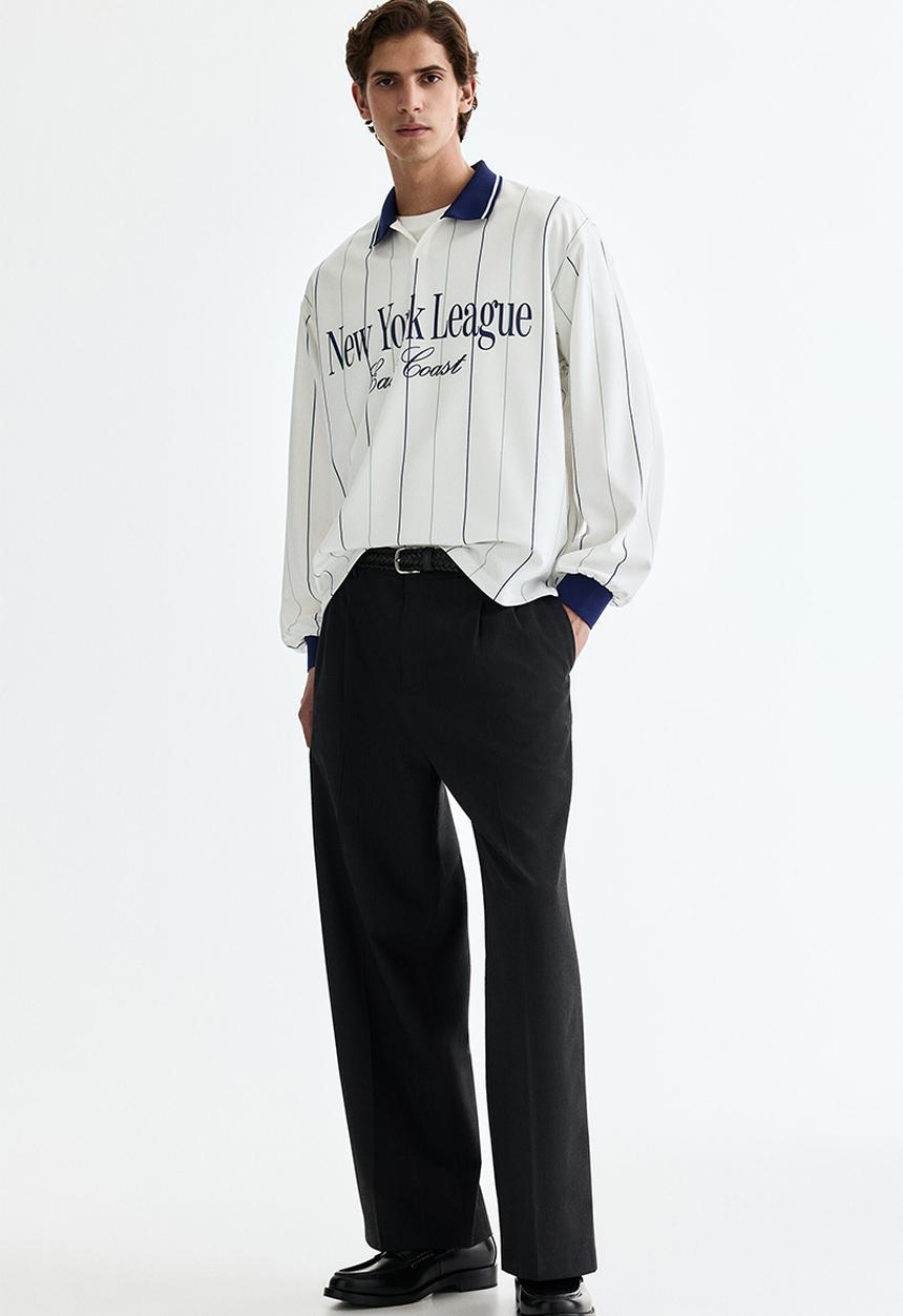 H&M - Loose fit football shirt - white/new york league
