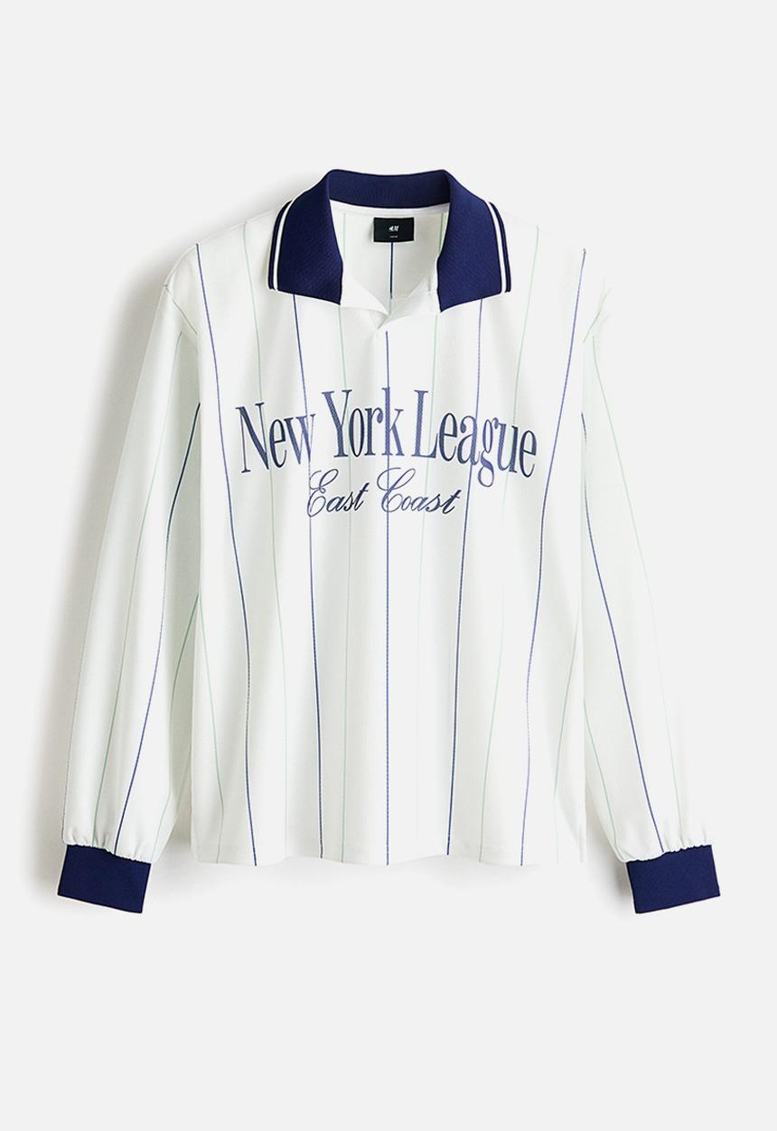 H&M - Loose fit football shirt - white/new york league