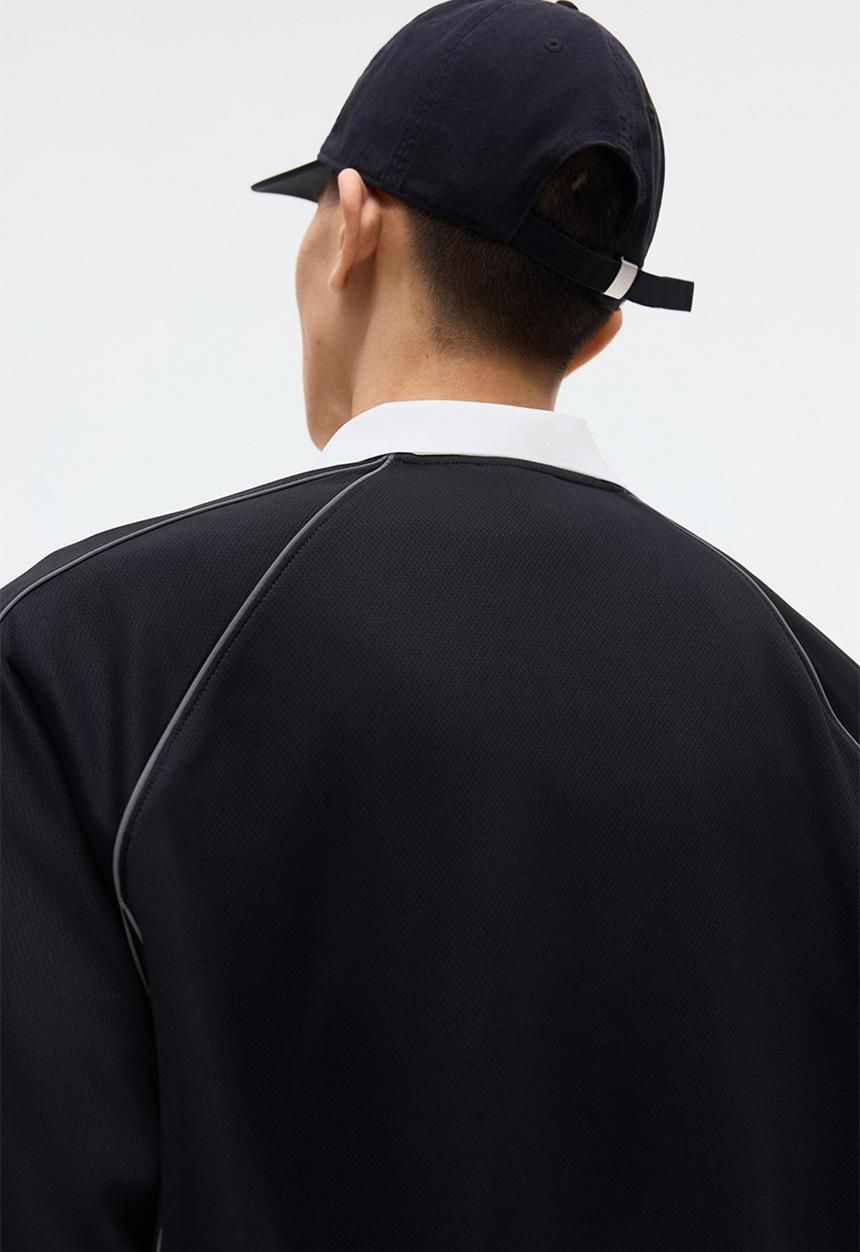 H&M - Loose fit printed polo shirt - black/honda