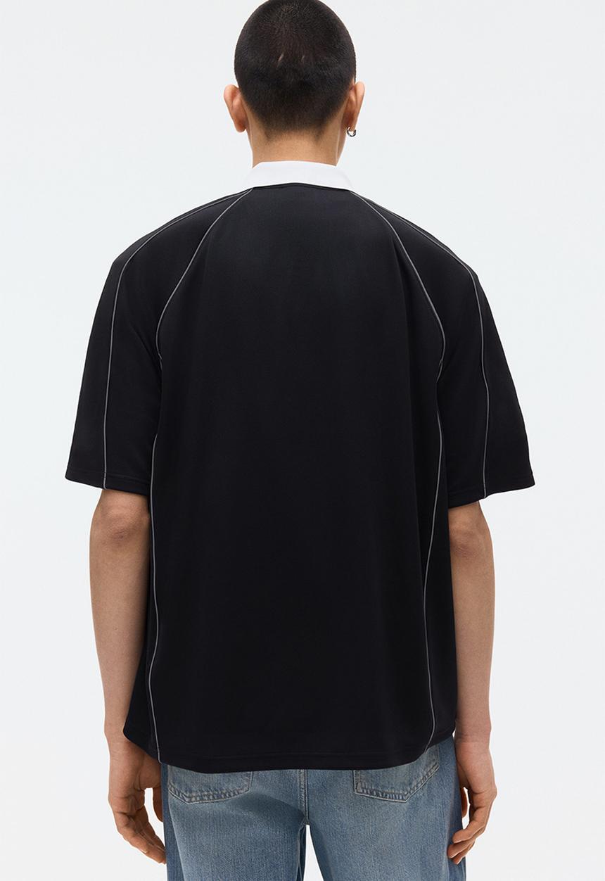 H&M - Oversized fit printed football shirt - black/honda