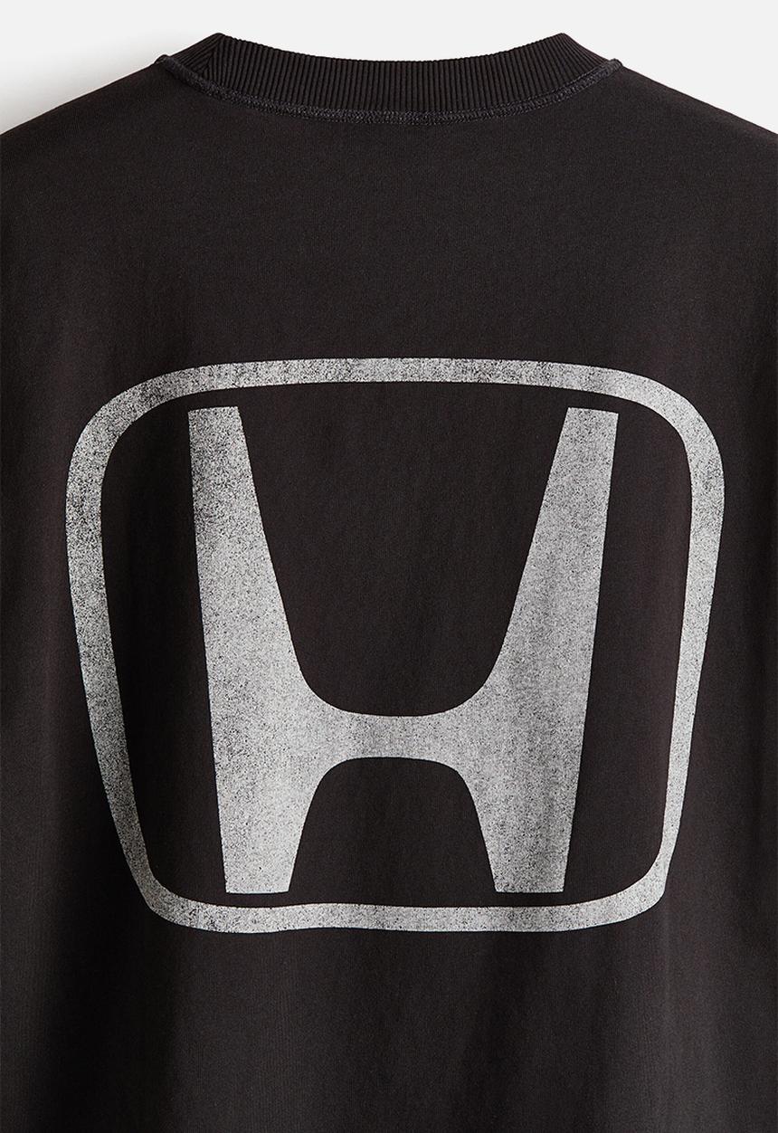 H&M - Loose fit printed T-shirt - black/honda
