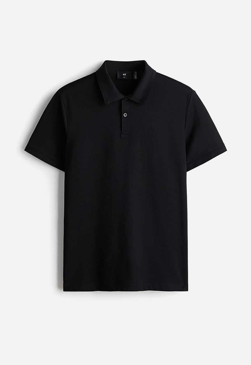 H&M - Coolmax® slim fit polo shirt - black