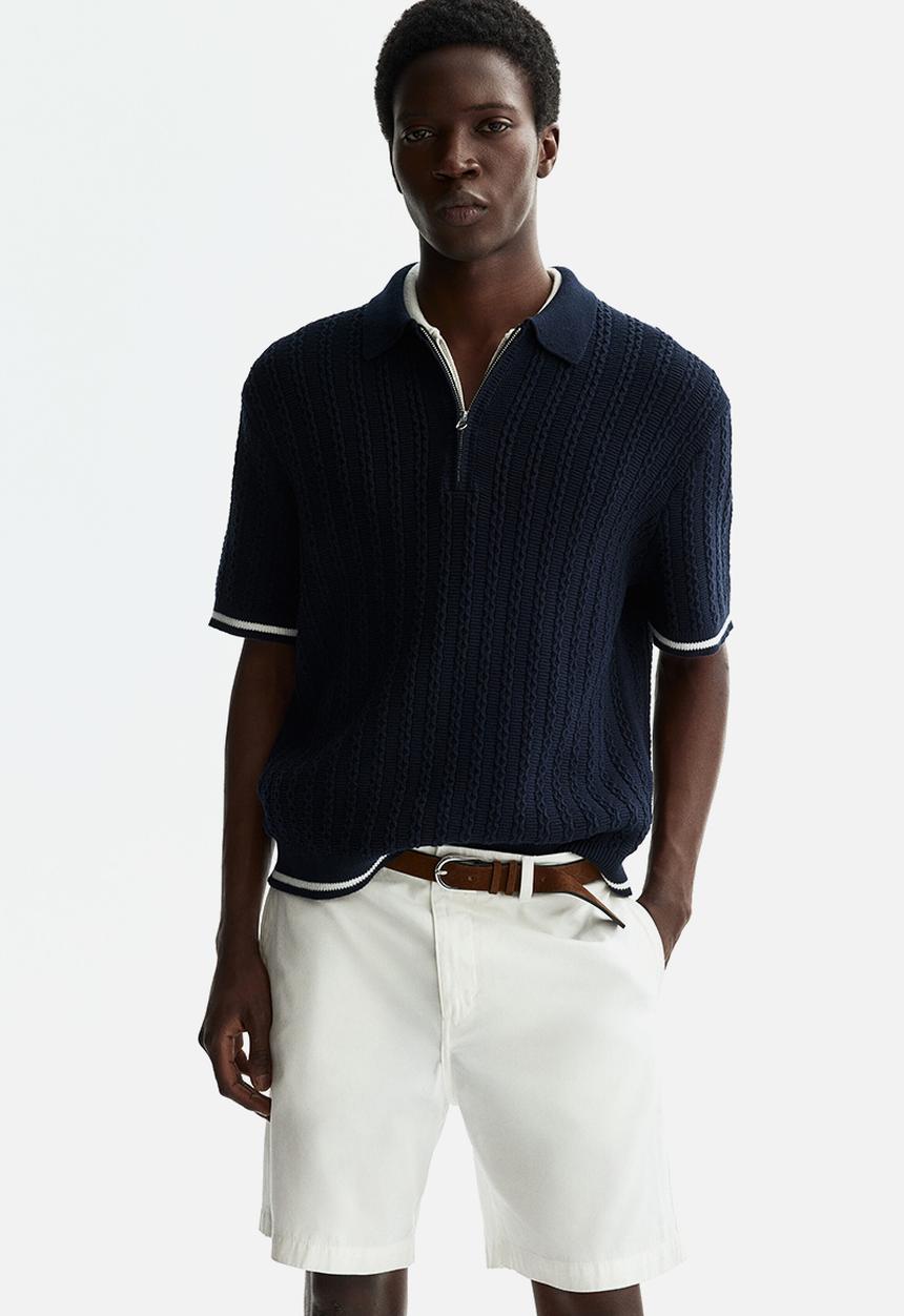 H&M - Relaxed fit cotton polo shirt - navy blue