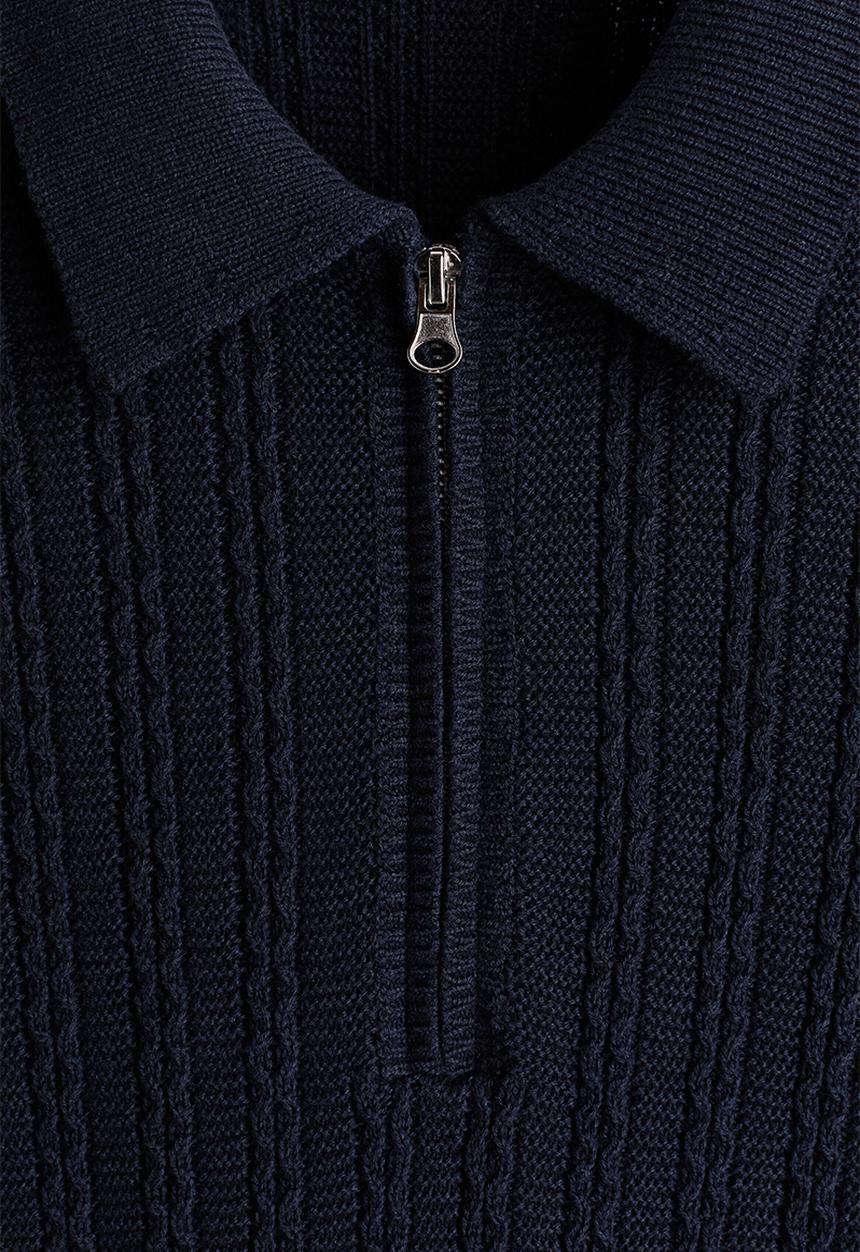 H&M - Relaxed fit cotton polo shirt - navy blue