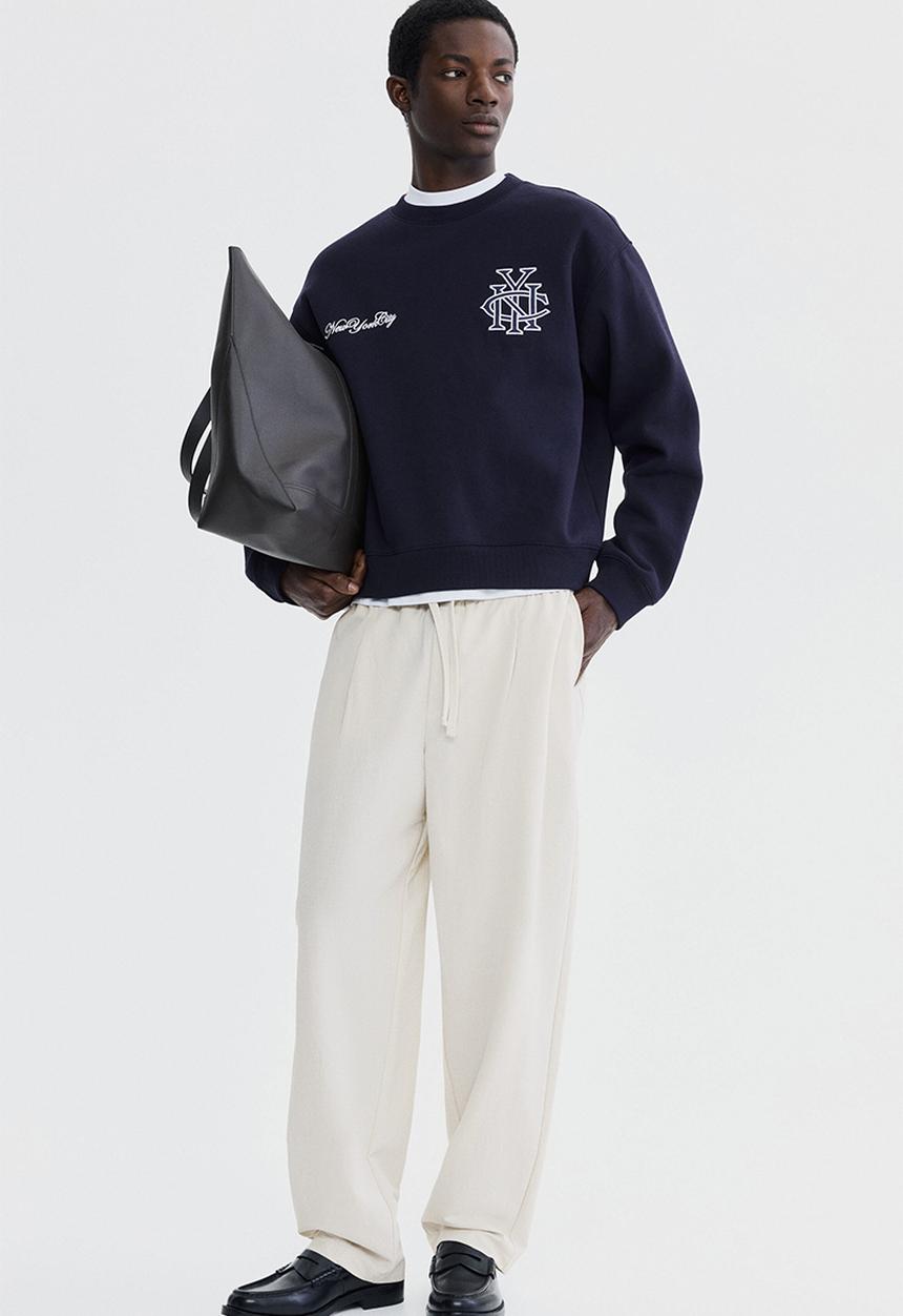H&M - Regular fit cotton-blend trousers - light beige