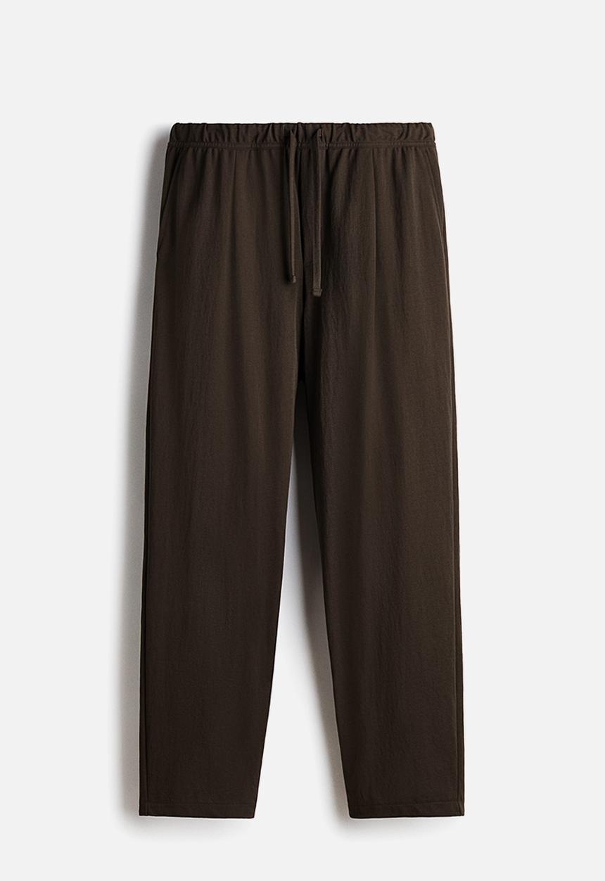 H&M - Regular fit cotton-blend trousers - dark brown