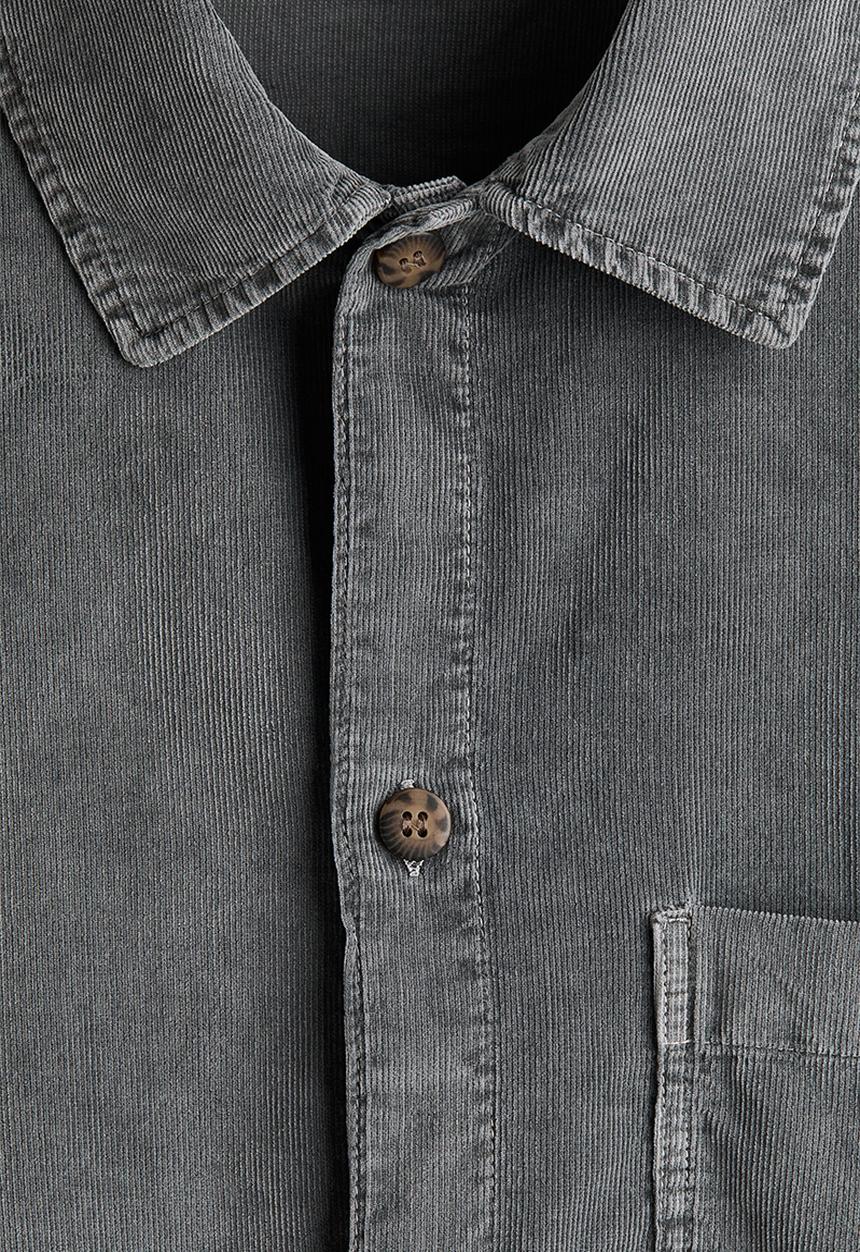 H&M - Relaxed fit boxy corduroy shirt - grey