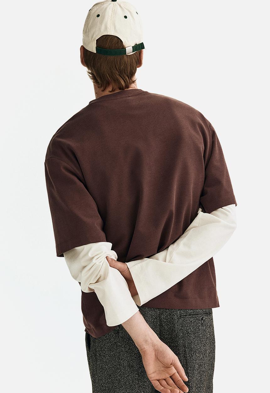 H&M - Loose fit boxy-style t-shirt - dark brown