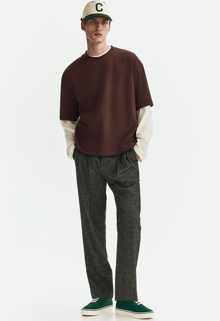 H&M - Loose fit boxy-style t-shirt - dark brown