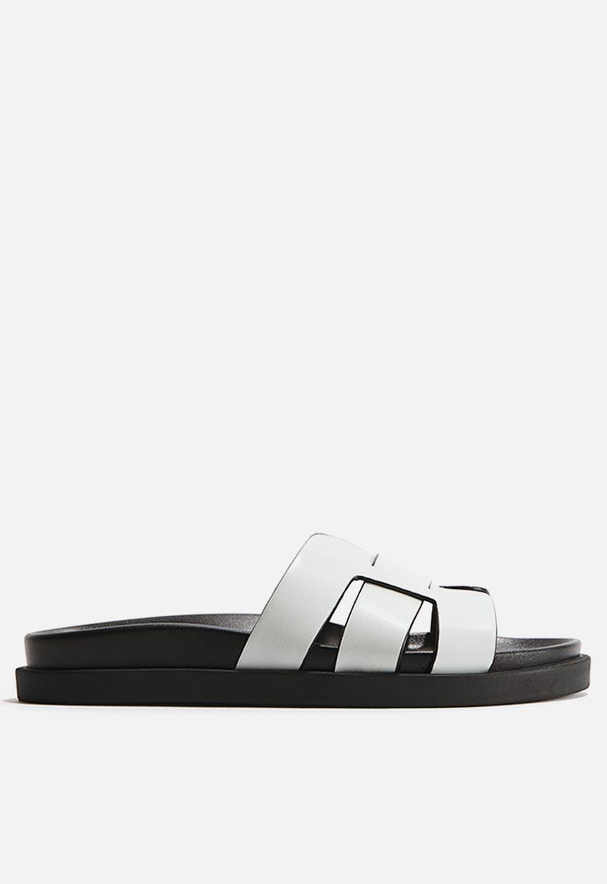 H&M - Sandals - white/black