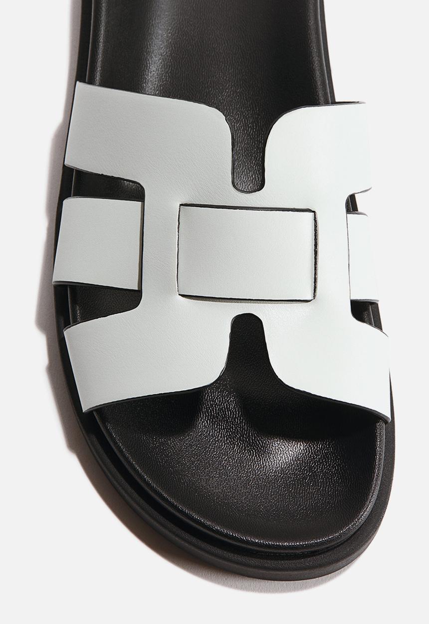 H&M - Sandals - white/black