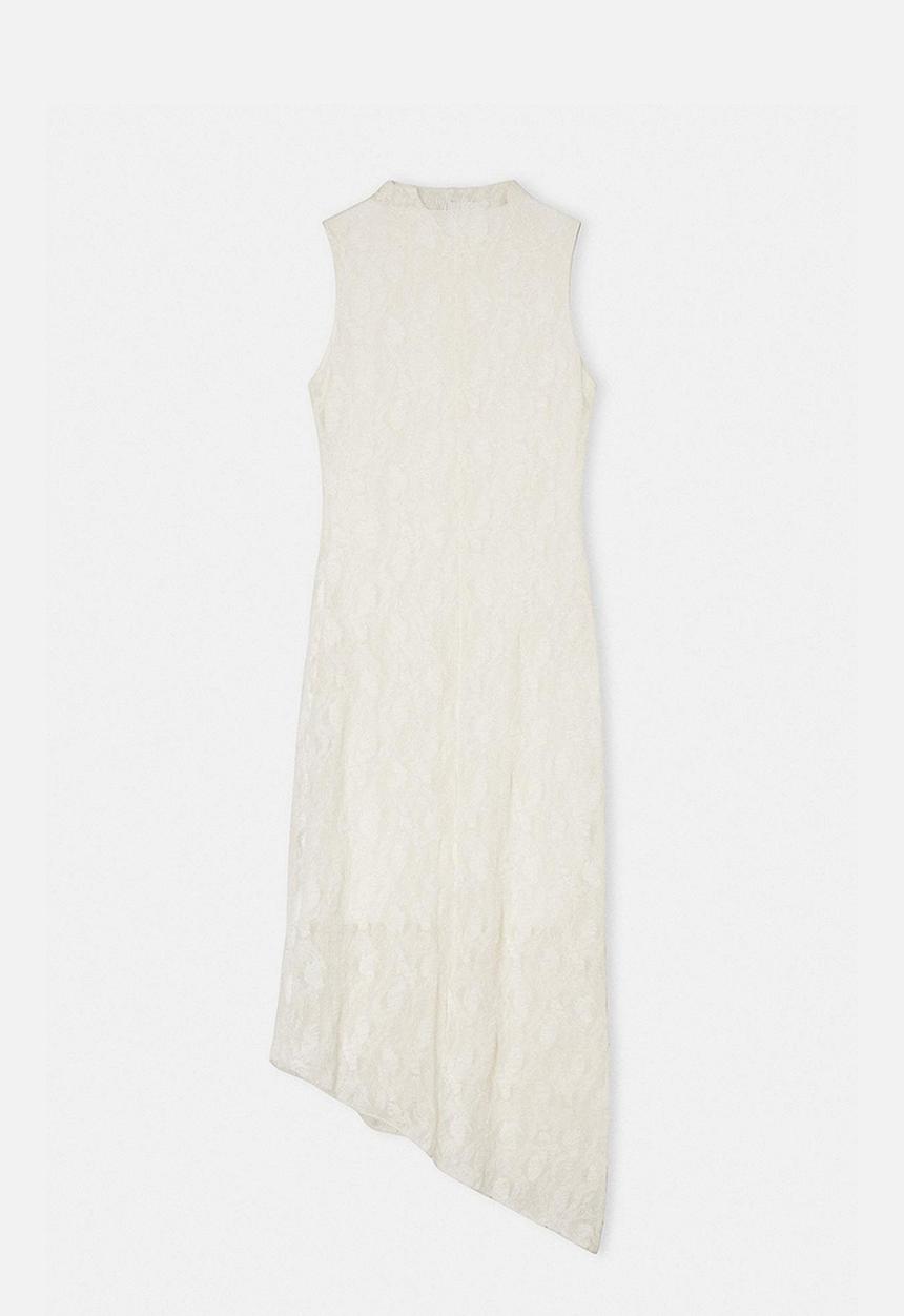 Trendyol - Lace-Lined Bodycon Maxi Dress - Ecru