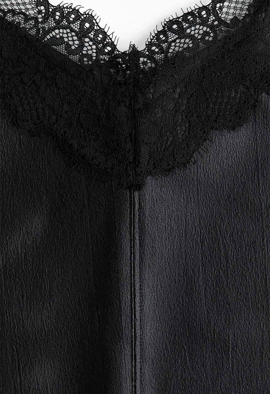 H&M - Lace-trimmed strappy top - black