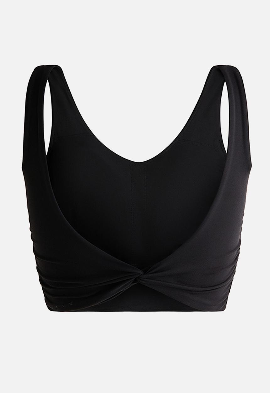 H&M - Twist-detail vest top with softmove - black