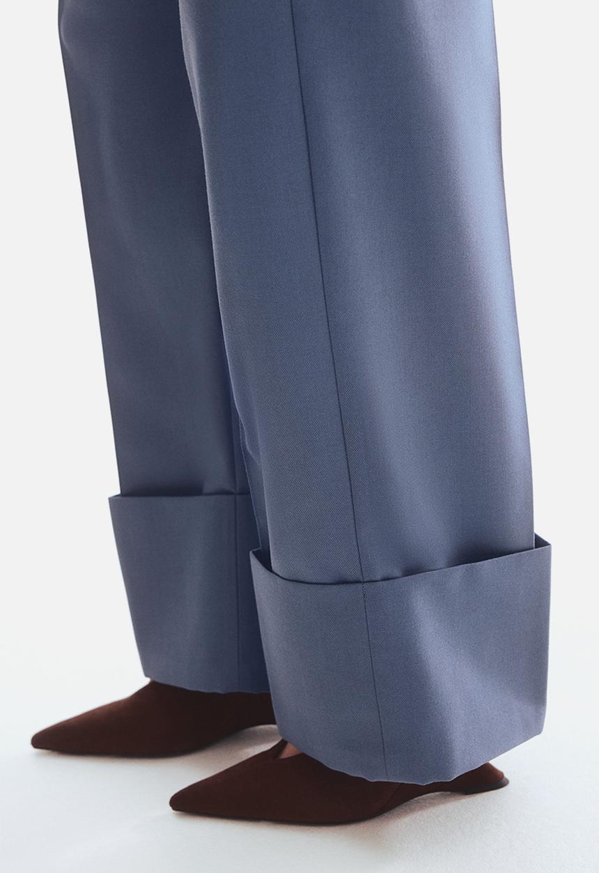 H&M - Tailored twill trousers - dusty blue