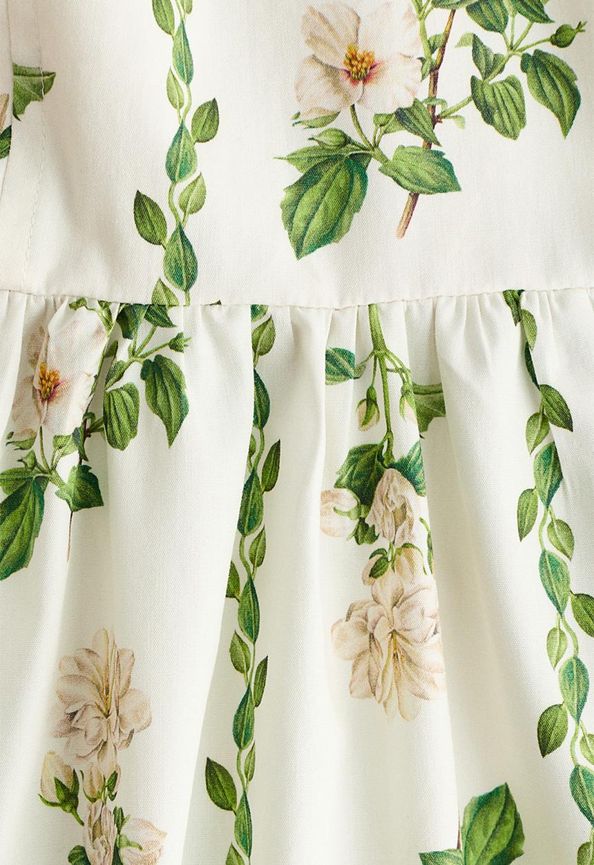 H&M - Flared-skirt strappy dress - white/floral