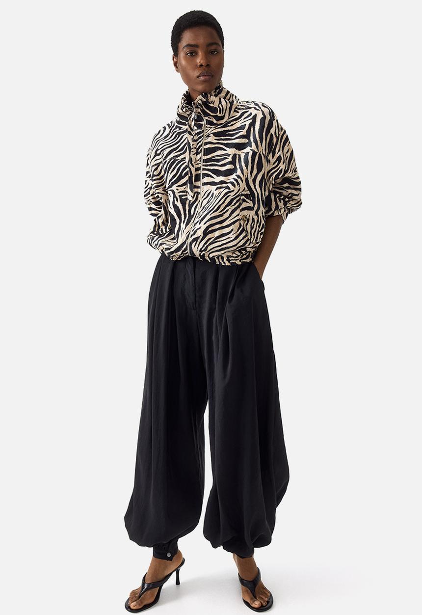 H&M - Linen-blend jacket - beige/zebra print