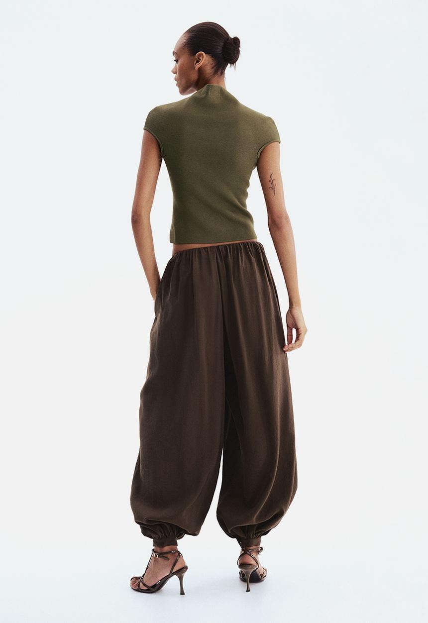 H&M - Turtleneck top - dark khaki green