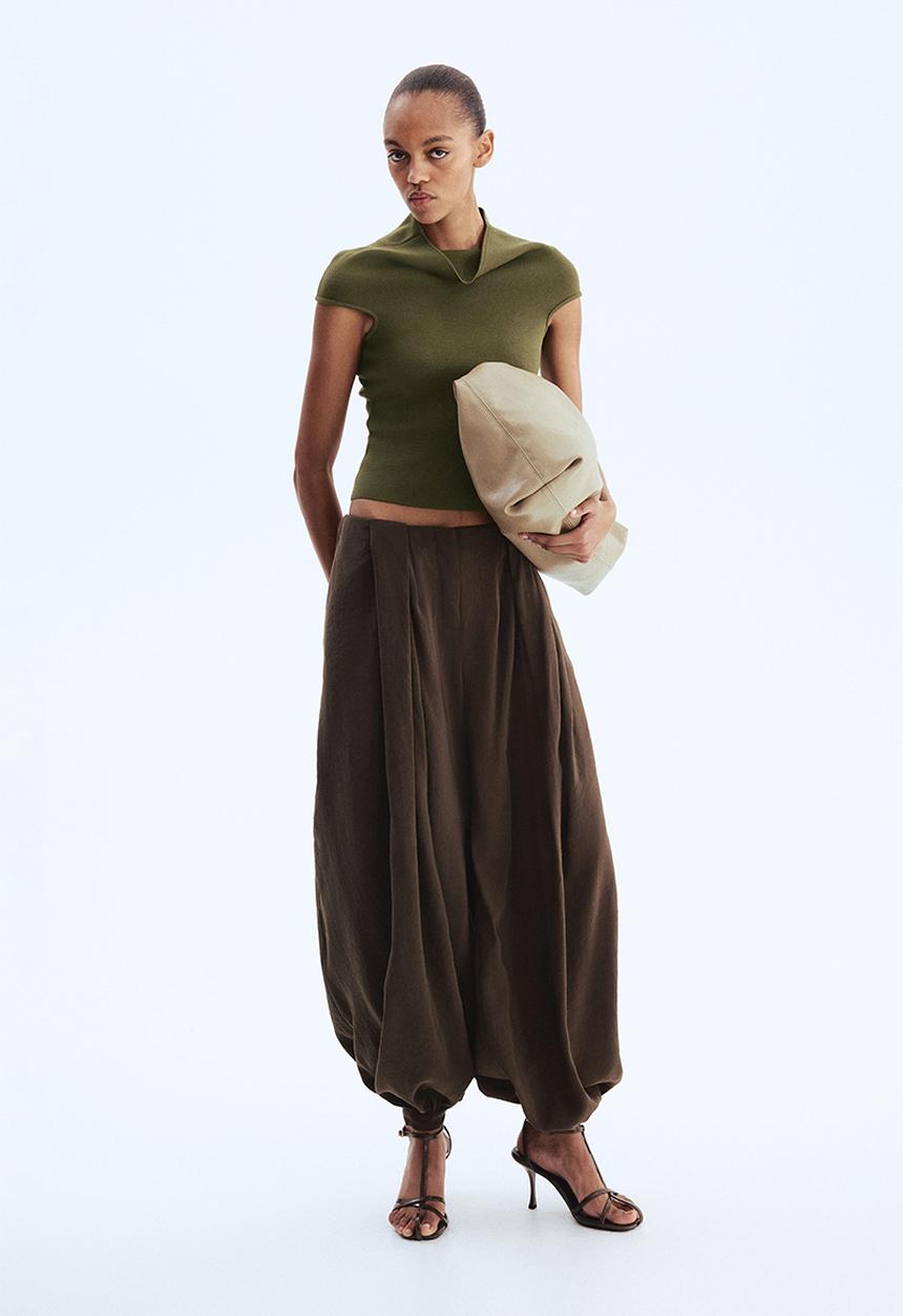 H&M - Turtleneck top - dark khaki green