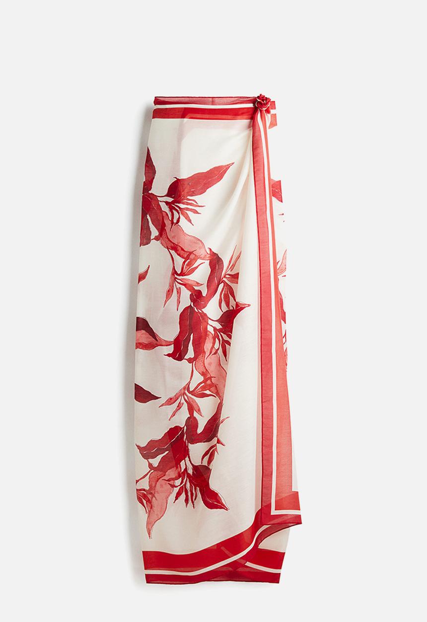 H&M - Sarong - white/red patterned
