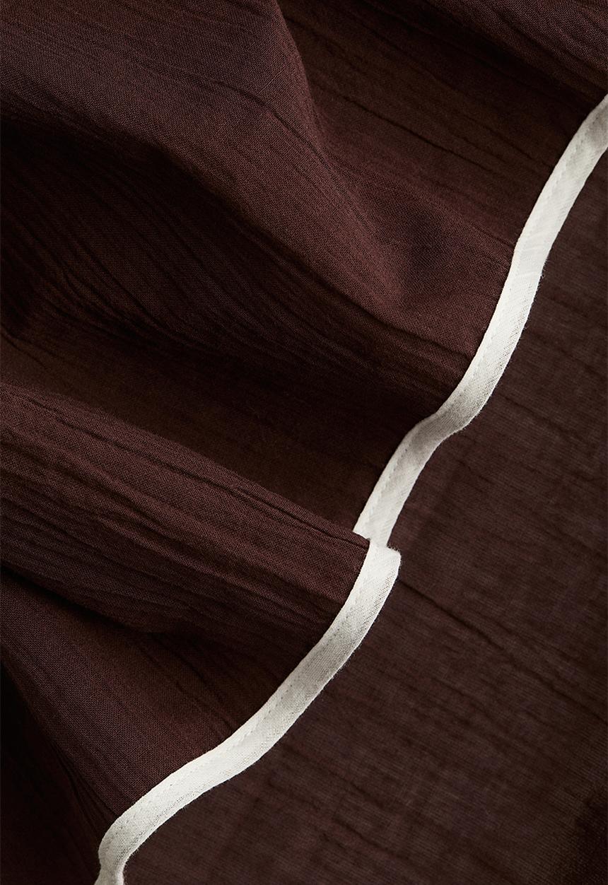 H&M - Cotton sarong - dark brown/white