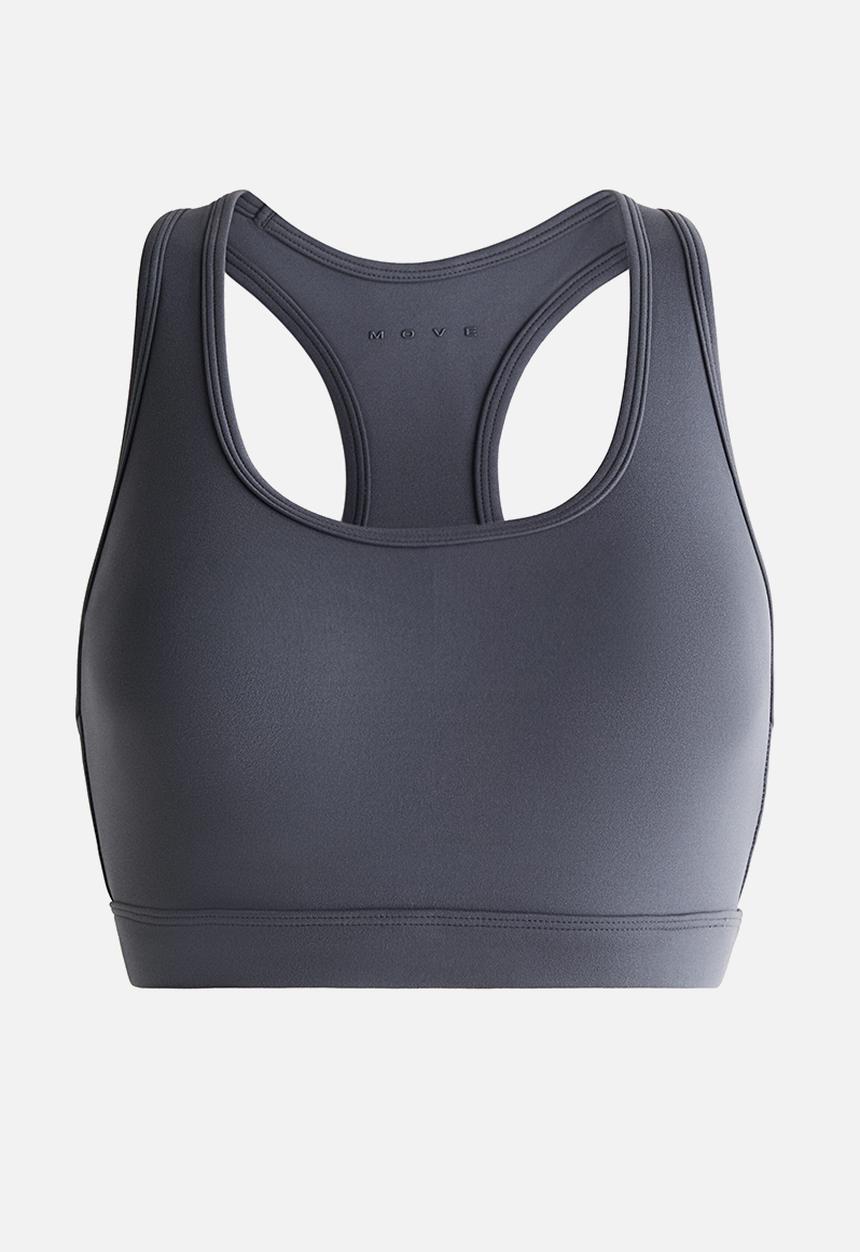 H&M - Medium support sports bra with softmove - dark clay grey