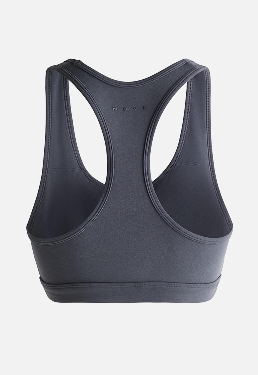 H&M - Medium support sports bra with softmove - dark clay grey