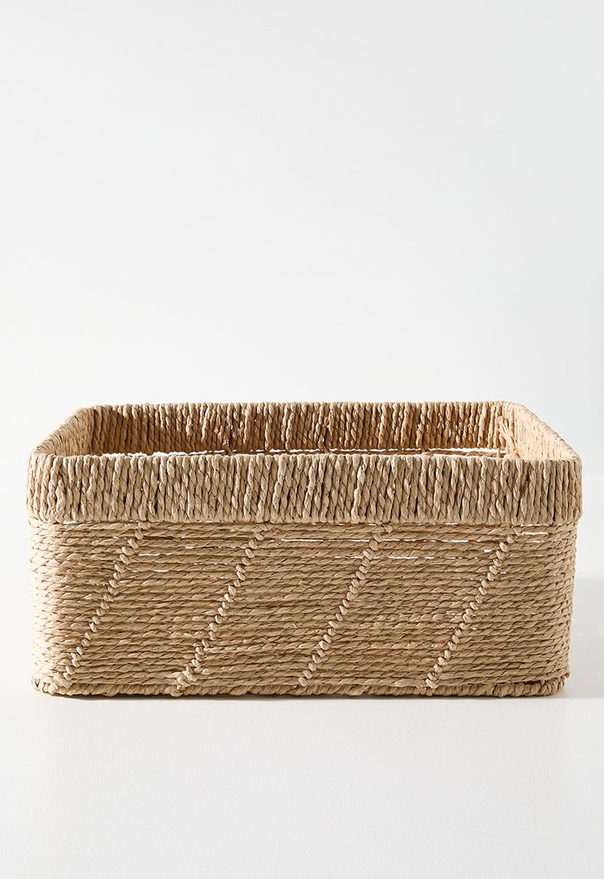 Pop Candy - Woven storage basket with grown-on handles - neutral