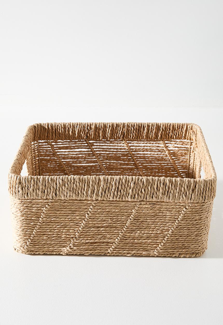 Pop Candy - Woven storage basket with grown-on handles - neutral