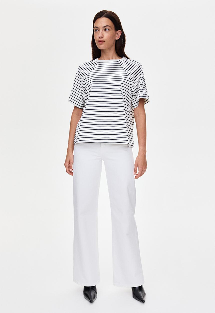 H&M - Mama before & after nursing T-shirt - white/navy blue striped