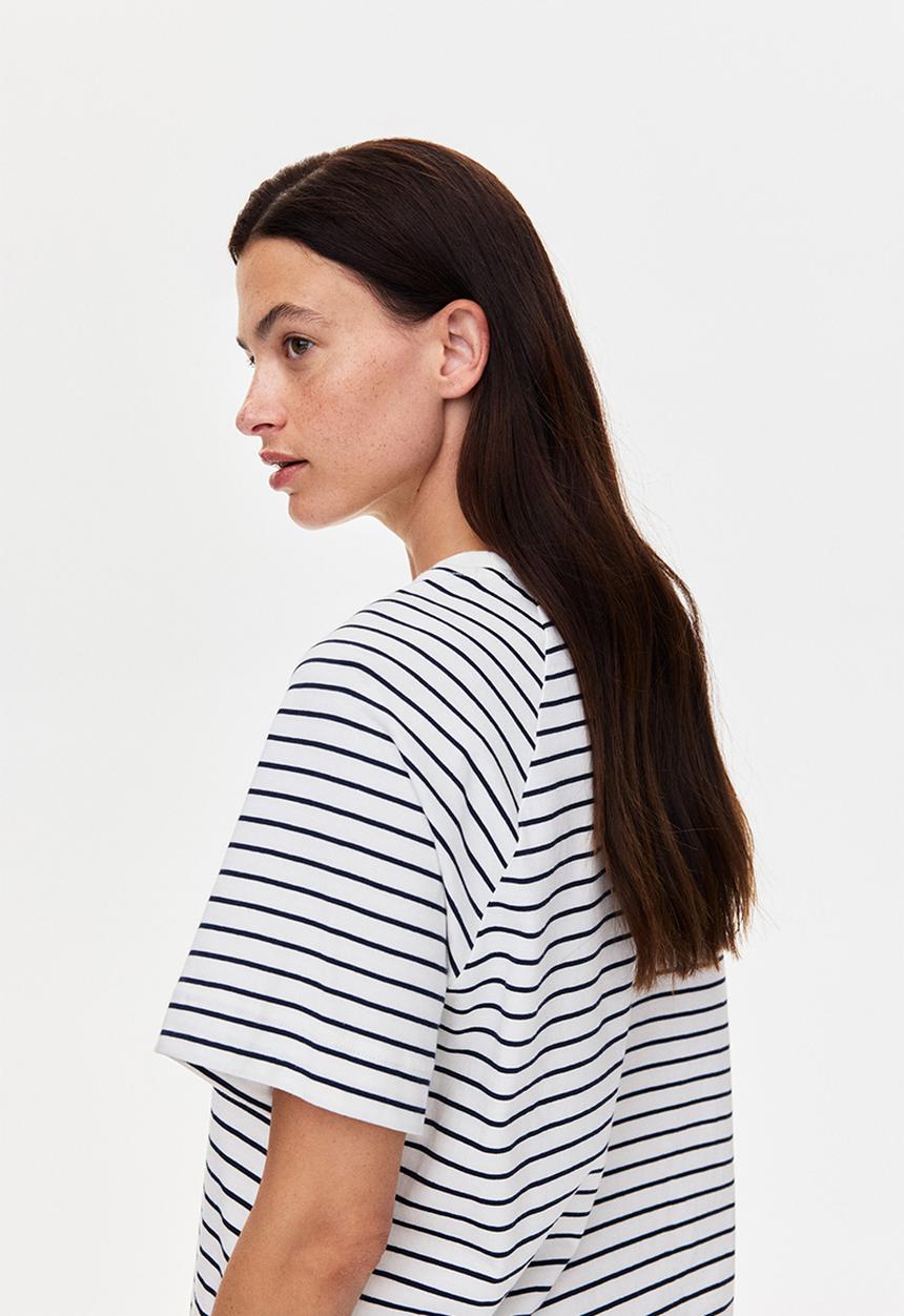 H&M - Mama before & after nursing T-shirt - white/navy blue striped