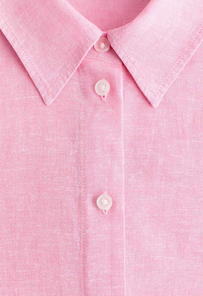 H&M - Oversized linen-blend shirt - light pink