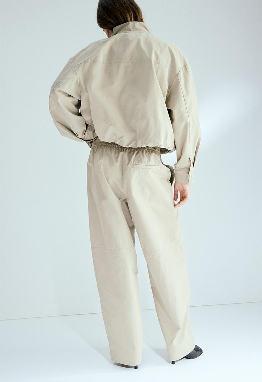 H&M - Barrel-leg twill trousers - beige