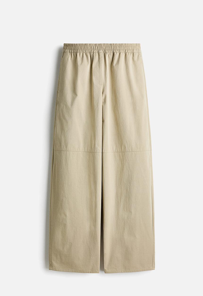 H&M - Barrel-leg twill trousers - beige