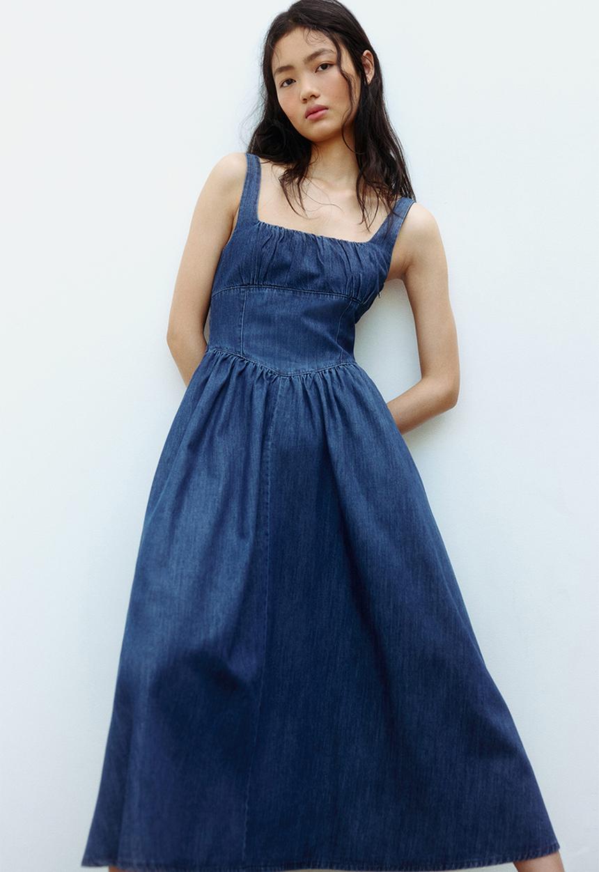 H&M - Denim midi dress - denim blue