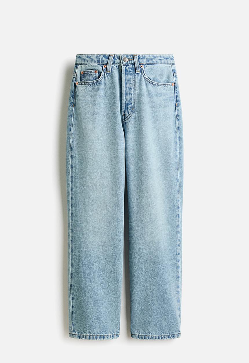 H&M - Straight high waist ankle jeans - light denim blue