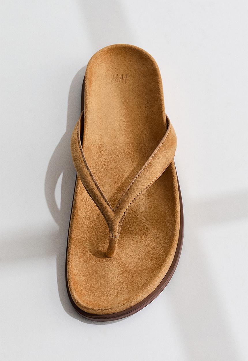H&M - Footbed flip-flops - mustard yellow