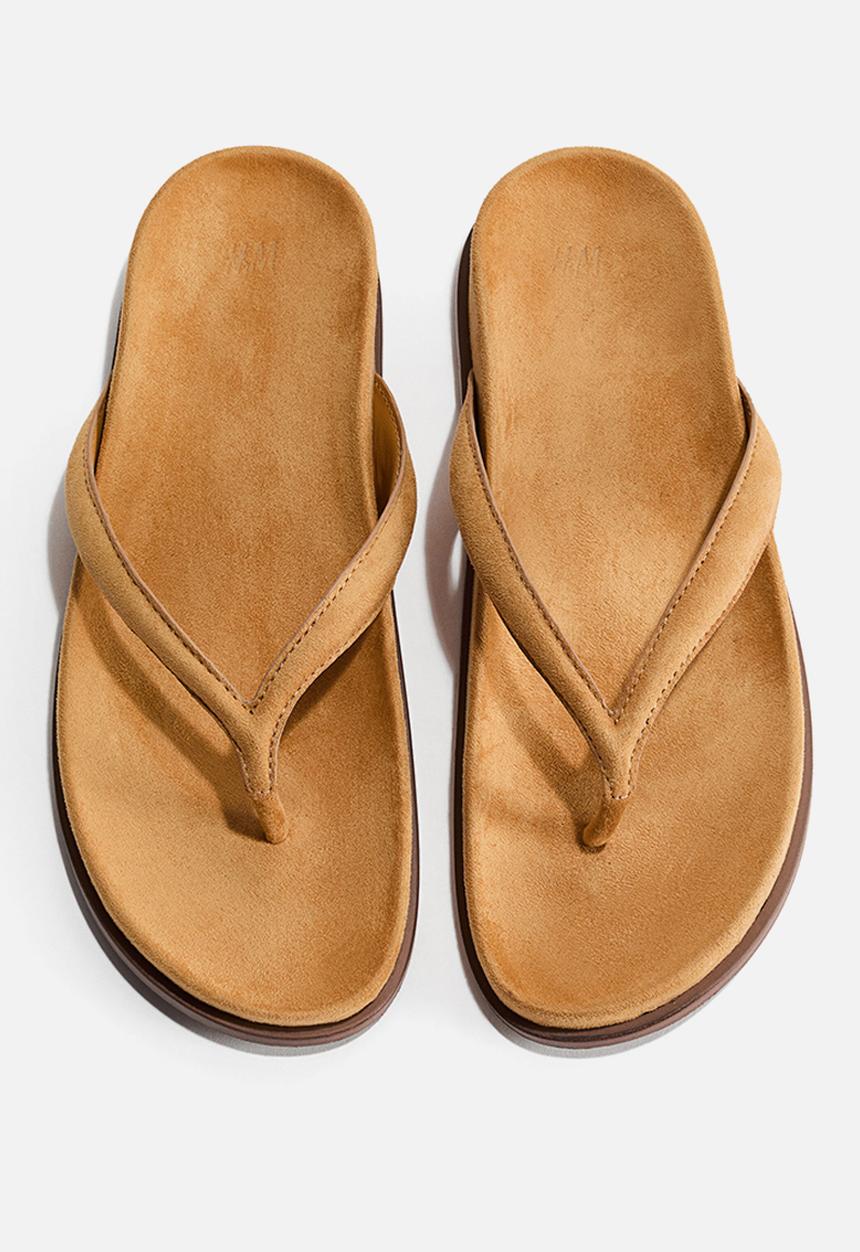 H&M - Footbed flip-flops - mustard yellow