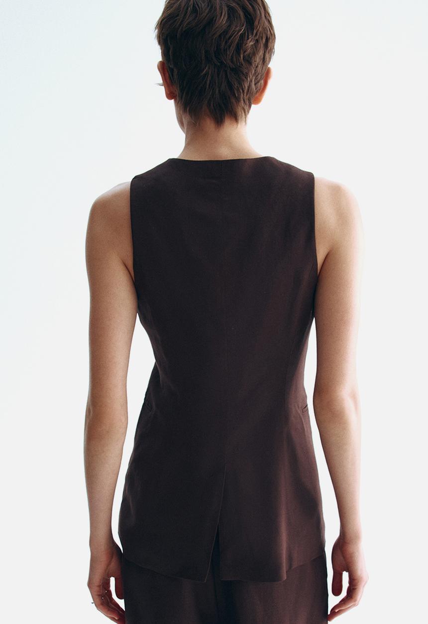 H&M - Long waistcoat - dark brown