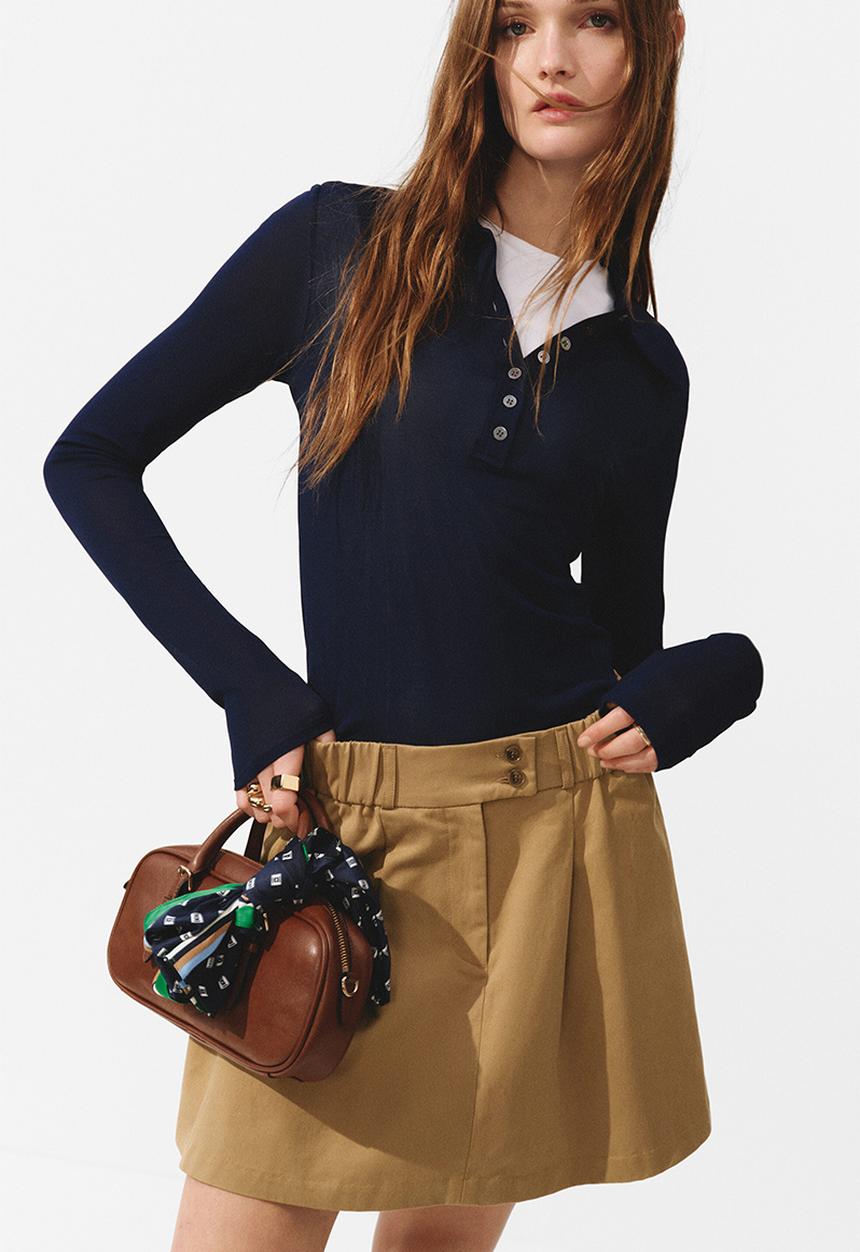 H&M - Flared mini skirt - dark beige