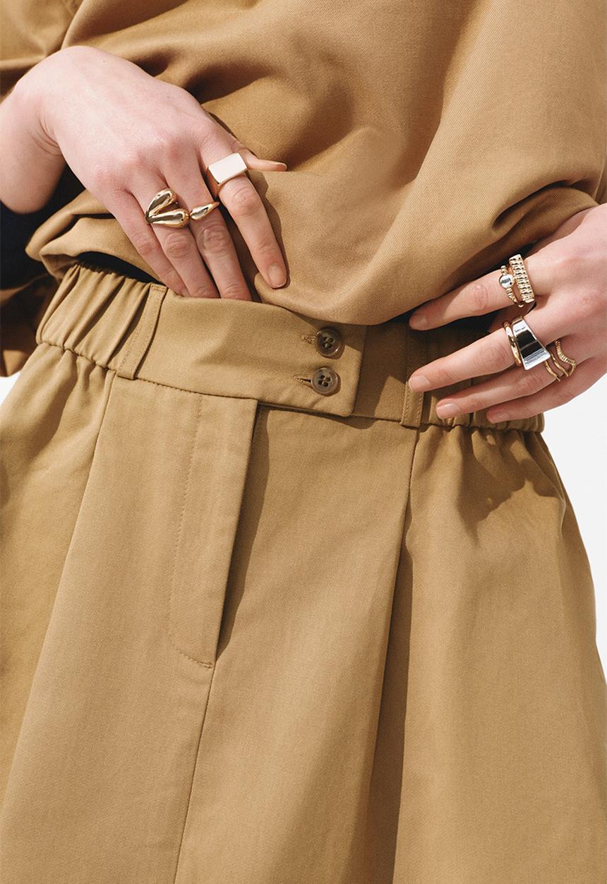 H&M - Flared mini skirt - dark beige