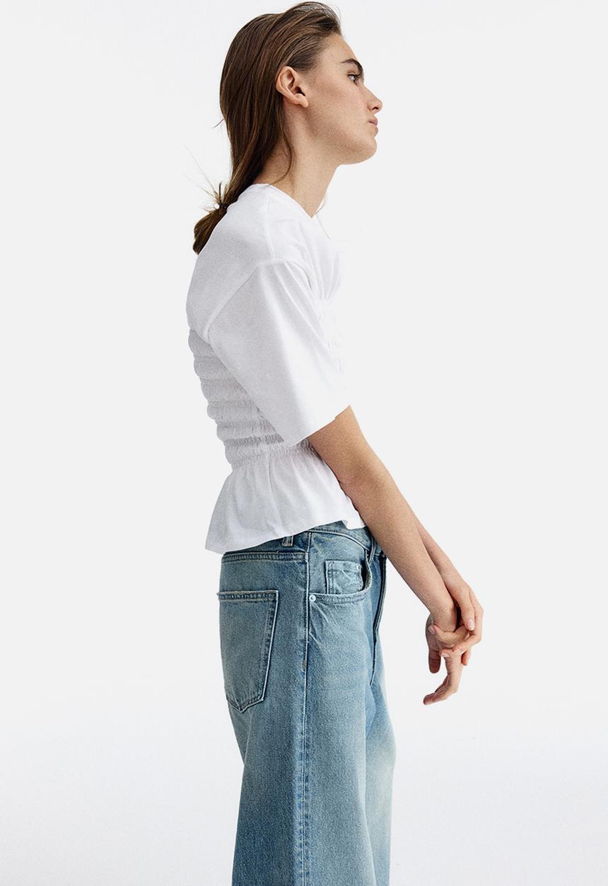 H&M - Smocked t-shirt - white