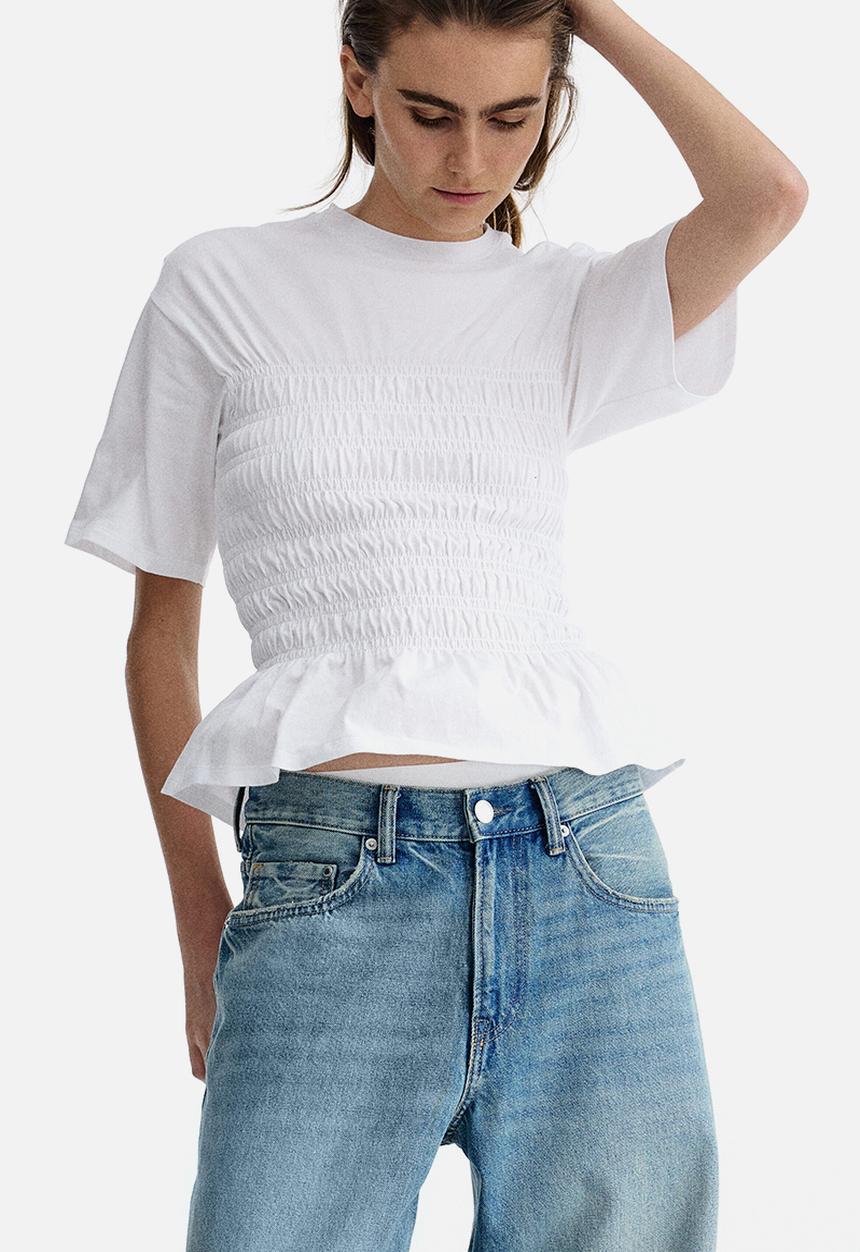 H&M - Smocked t-shirt - white