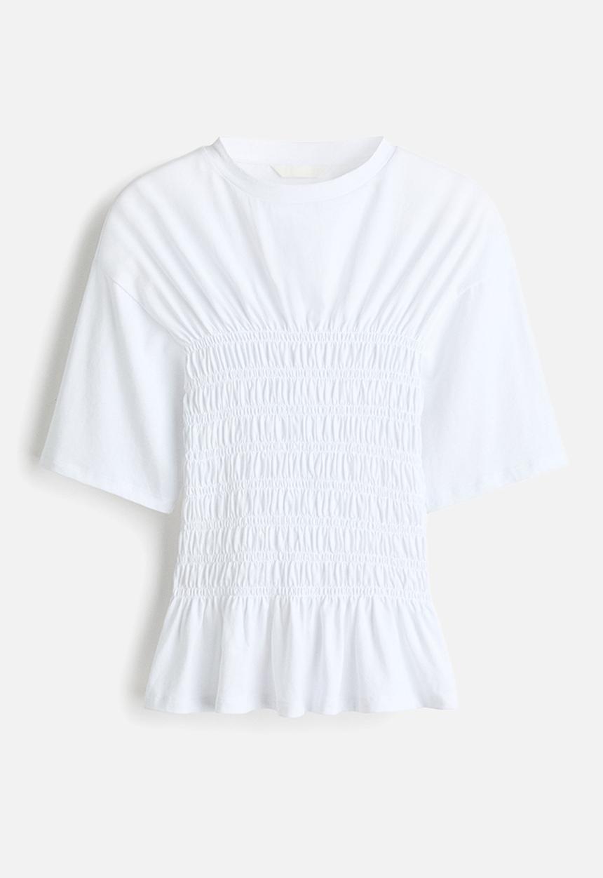 H&M - Smocked t-shirt - white